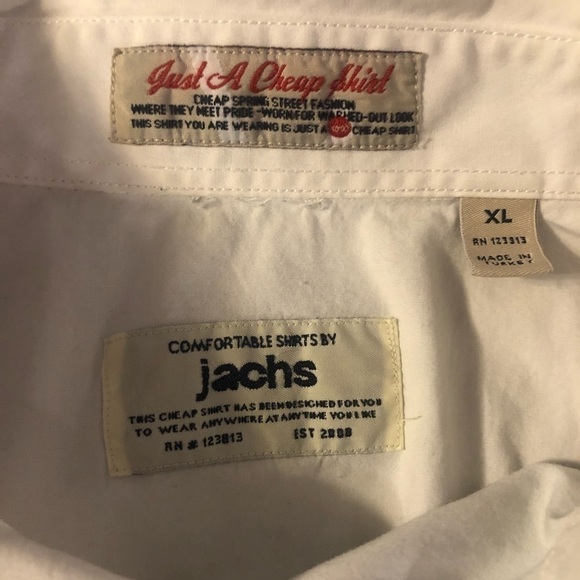 Jachs Just A Cheap Shirt Men’s Button Down White Shirt With Patches Size… - Picture 10 of 10